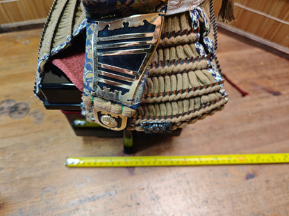 Authentic Japanese Kabuto Yoroi Armor Large Display w/ Wood Box