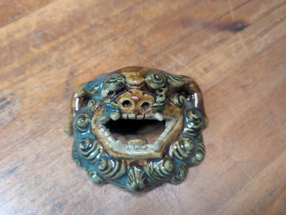 Japanese Vintage 1950s Shisa Wall Hanging Shigaraki Ware Okinawa Auction JP