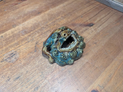 Japanese Vintage 1950s Shisa Wall Hanging Shigaraki Ware Okinawa Auction JP