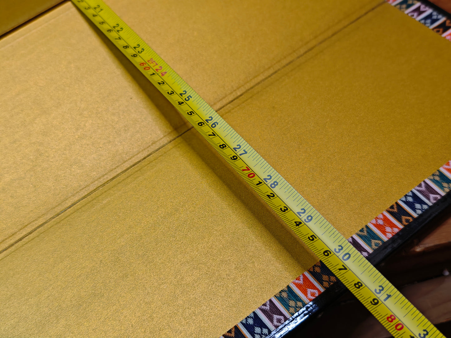 Authentic 1970s Japanese Byōbu Folding Screen Gold 6 Panel with Box