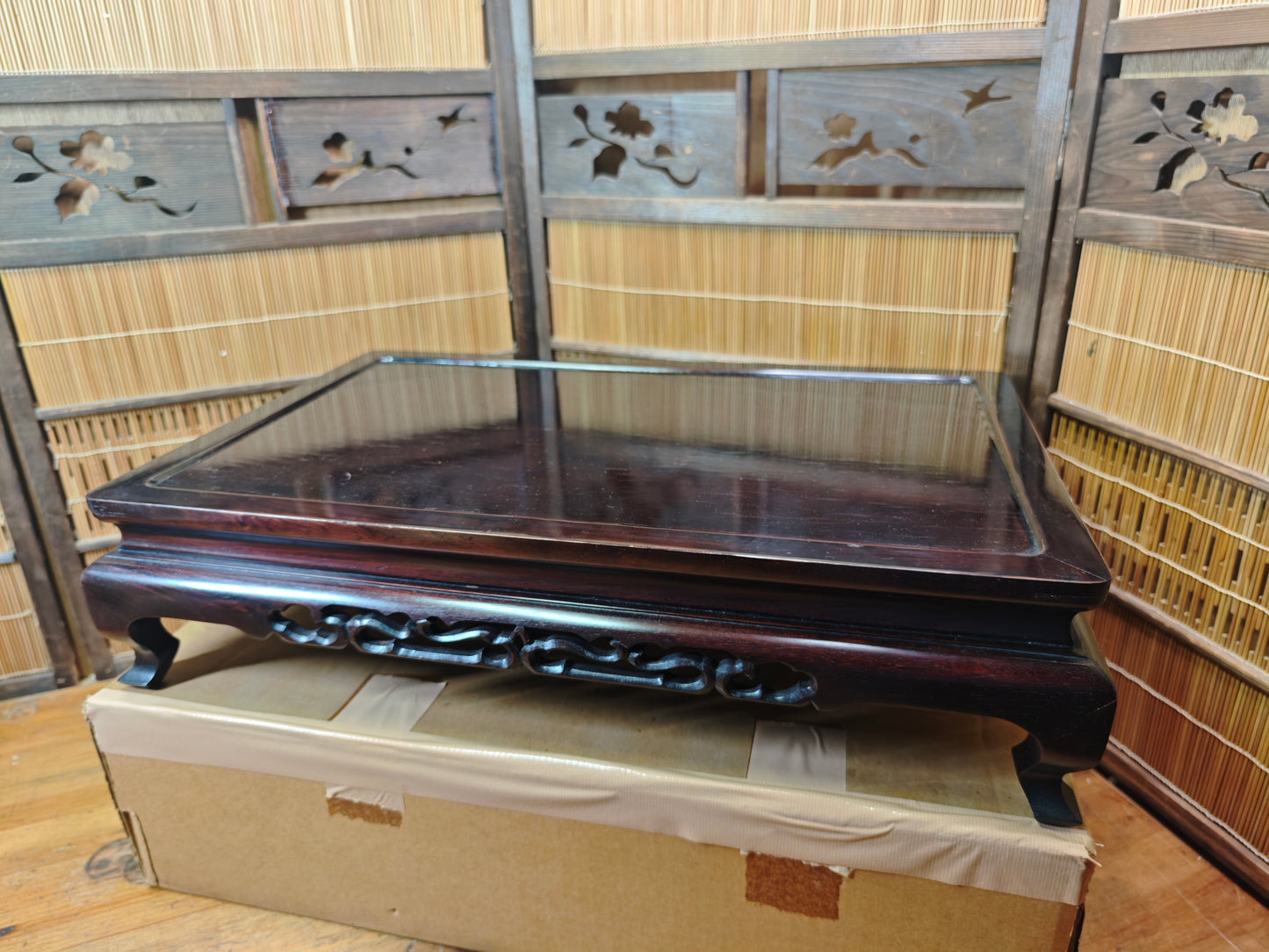 Authentic Japanese Sugi Wood Bonsai Display Table Kadai w/ Box