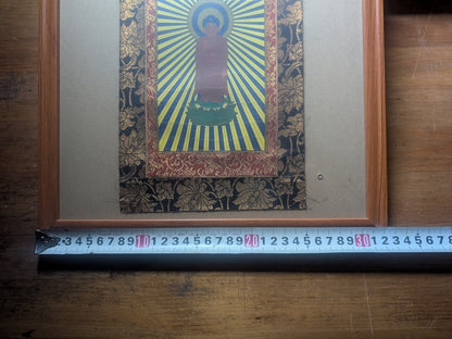 1929 Japanese Buddhist Kakejiku Scroll Framed Antique Hanging Art