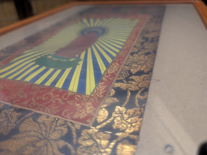 1929 Japanese Buddhist Kakejiku Scroll Framed Antique Hanging Art