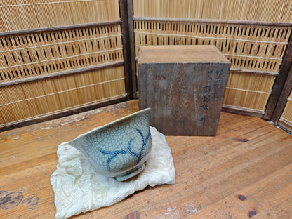 Authentic Japanese Antique Obori Soma-yaki Bowl w/Original Signed Box
