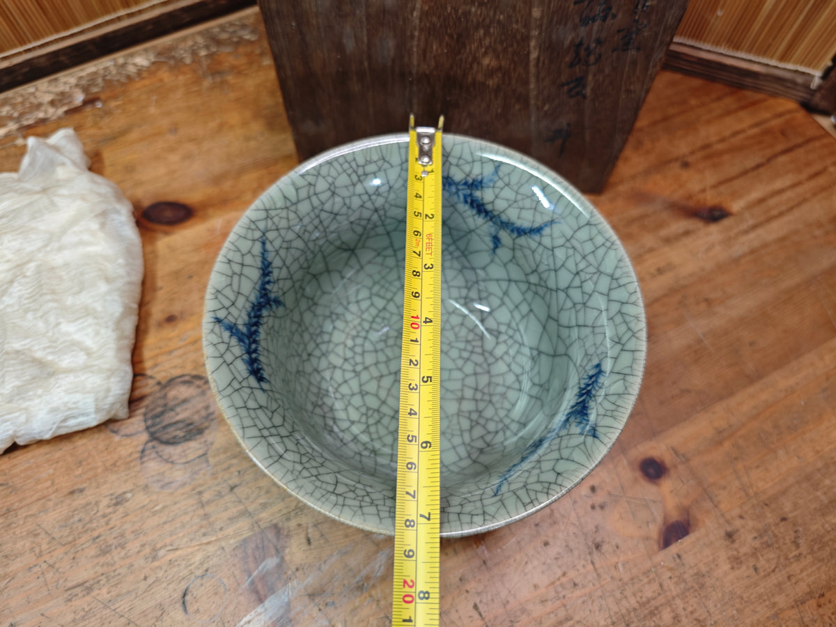 Authentic Japanese Antique Obori Soma-yaki Bowl w/Original Signed Box