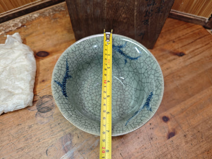 Authentic Japanese Antique Obori Soma-yaki Bowl w/Original Signed Box