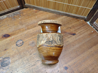 Authentic Japanese Hand-Carved Wooden Tea Jar Signed by Artist Vintage