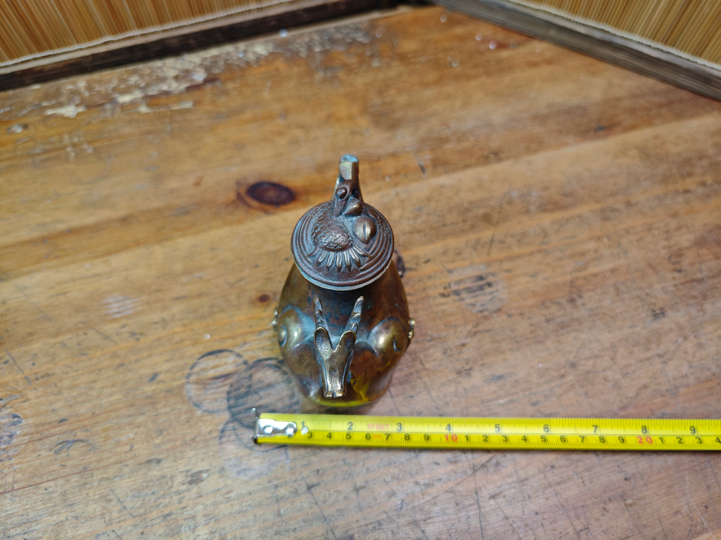Authentic Meiji Bronze Dragon Soy Sauce Dispenser Antique Japan