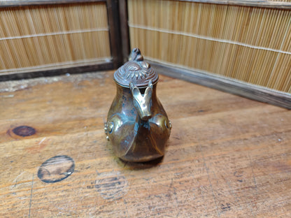 Authentic Meiji Bronze Dragon Soy Sauce Dispenser Antique Japan