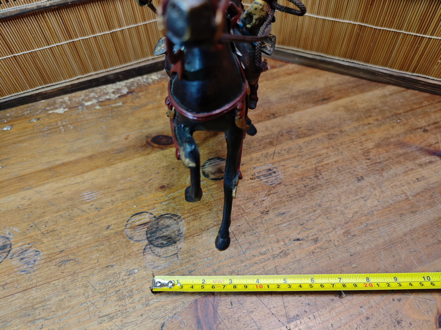 Authentic Meiji Samurai Horse Bronze Statue Kato Kiyomasa JP Antique
