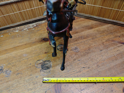 Authentic Meiji Samurai Horse Bronze Statue Kato Kiyomasa JP Antique