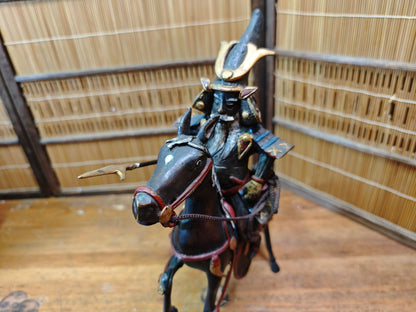 Authentic Meiji Samurai Horse Bronze Statue Kato Kiyomasa JP Antique