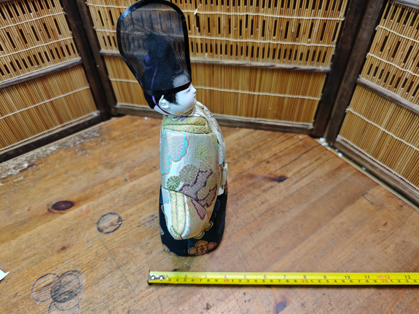 Authentic Vintage  Japanese Kimekomi Silk Doll Imperial Court Figure