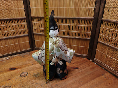 Authentic Vintage  Japanese Kimekomi Silk Doll Imperial Court Figure