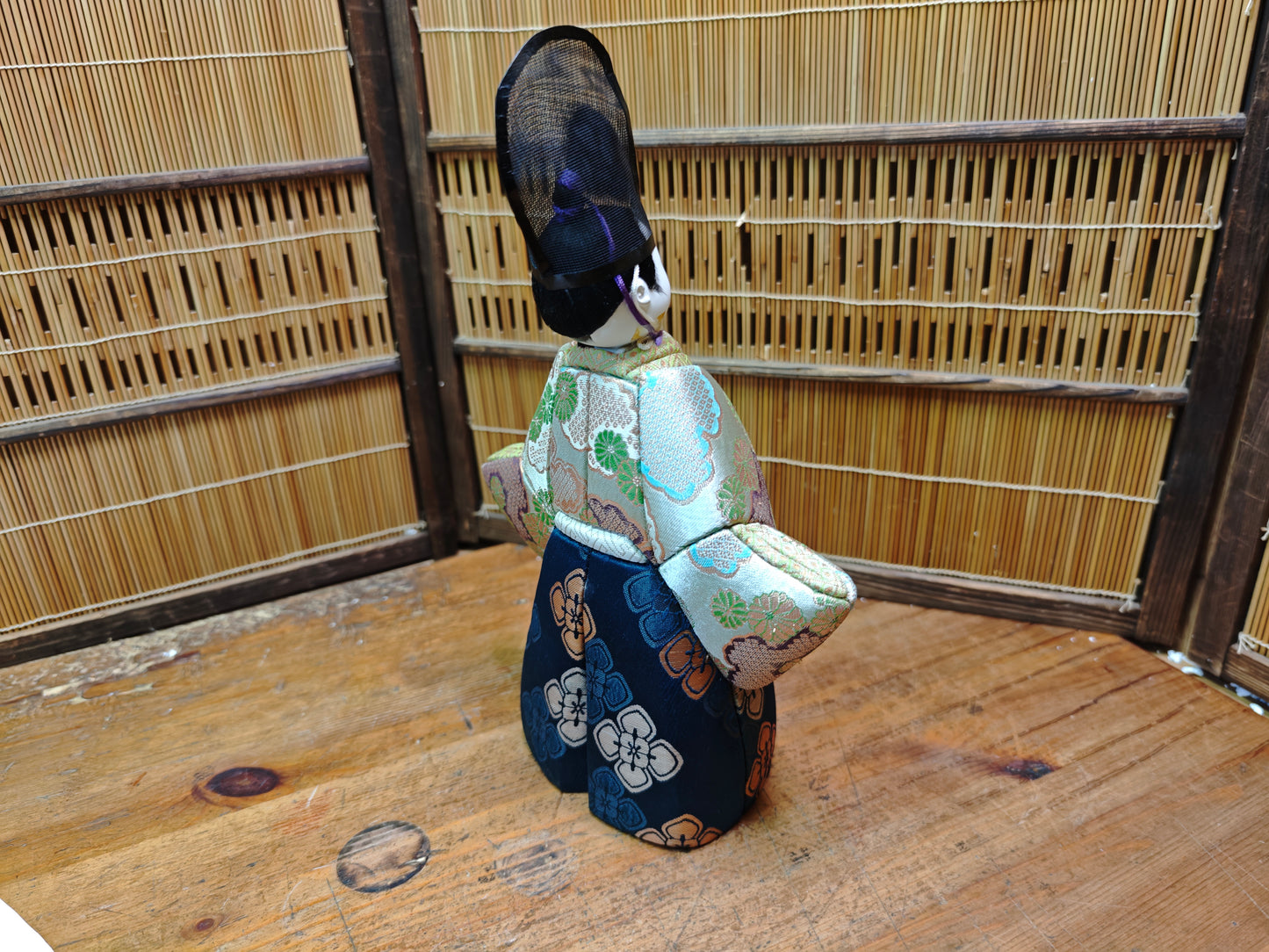 Authentic Vintage  Japanese Kimekomi Silk Doll Imperial Court Figure