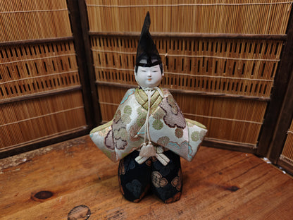Authentic Vintage  Japanese Kimekomi Silk Doll Imperial Court Figure