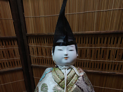 Authentic Vintage  Japanese Kimekomi Silk Doll Imperial Court Figure