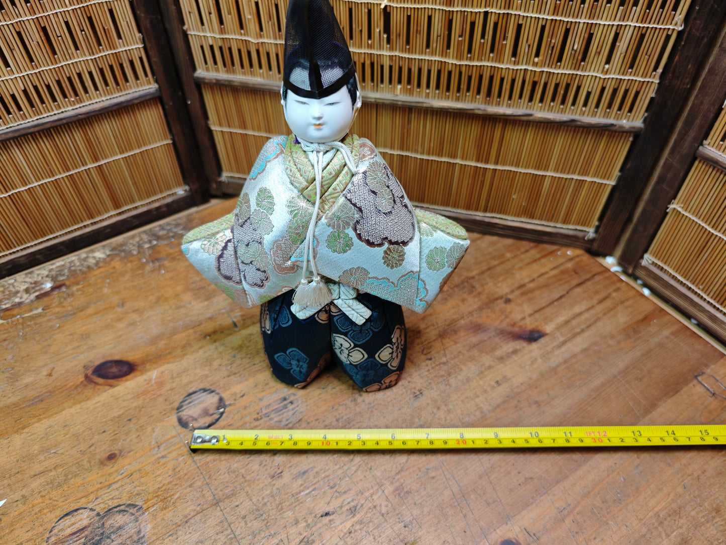 Authentic Vintage  Japanese Kimekomi Silk Doll Imperial Court Figure