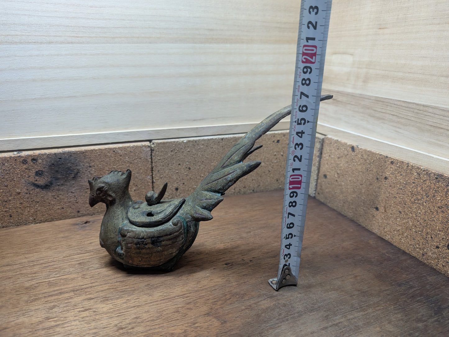 Antique Japanese Phoenix Incense Burner Steel Kōro 1920s  Hō-ō