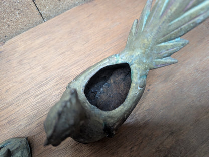 Antique Japanese Phoenix Incense Burner Steel Kōro 1920s  Hō-ō