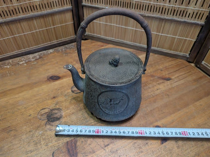Japanese Tetsubin Nambu Tekki Cast Iron Kettle Map of Japan Design