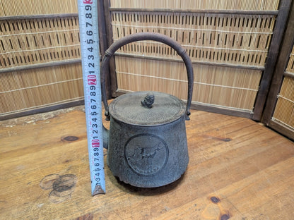 Japanese Tetsubin Nambu Tekki Cast Iron Kettle Map of Japan Design