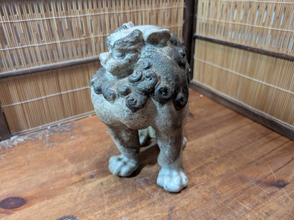 Antique Japanese Komainu Shisa 1800s Edo Meiji Mino Ware Guardian Statue