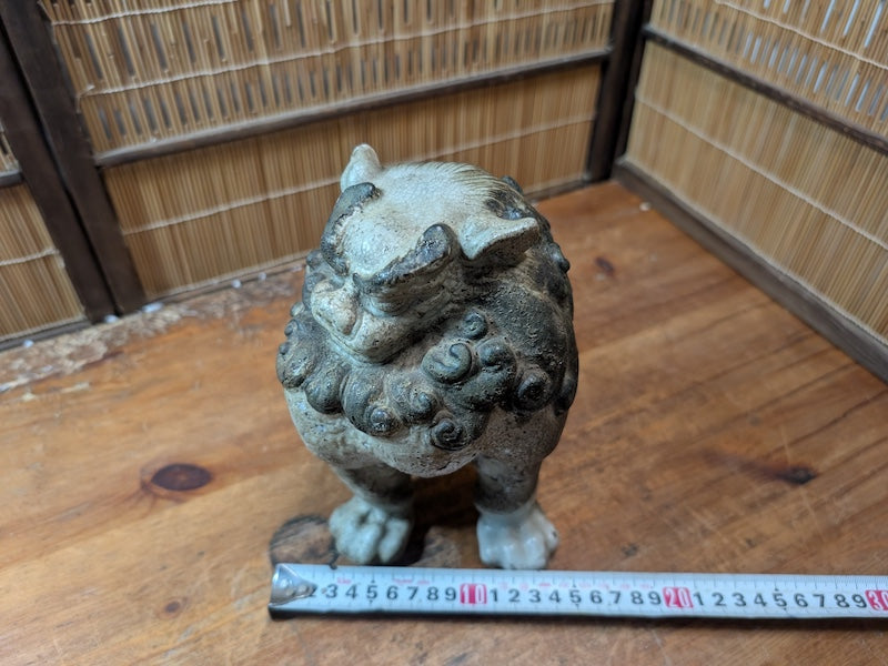 Antique Japanese Komainu Shisa 1800s Edo Meiji Mino Ware Guardian Statue
