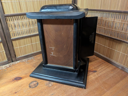 1800s Japanese Lacquered Home Shrine Altar with Brass Buddha Antique Japan
