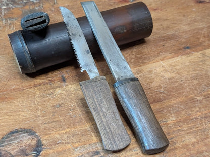 Japanese Carving Tool Hidden Saw Edo Meiji Antique Woodcraft Made in Japan