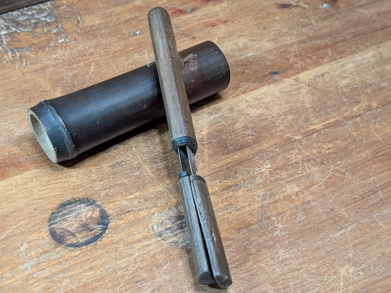 Japanese Carving Tool Hidden Saw Edo Meiji Antique Woodcraft Made in Japan