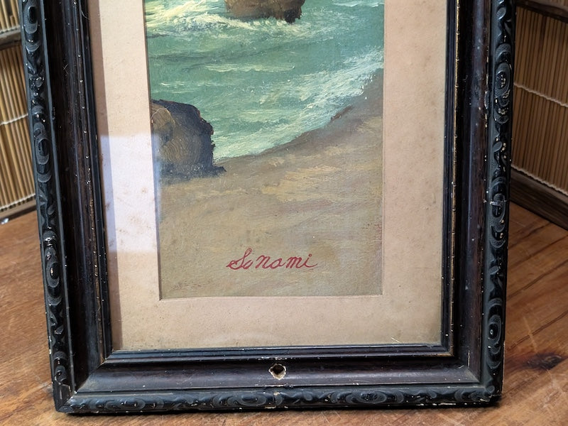 Rare 1800s Japanese Oil Painting Fuji Mountain Kakejiku Scroll Signed Antique