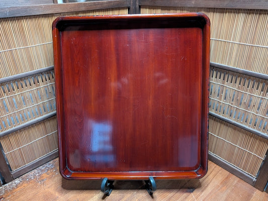 Antique Japanese Sakura Wood Tray Signed Edo Meiji Cherry Wood Art