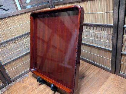 Antique Japanese Sakura Wood Tray Signed Edo Meiji Cherry Wood Art