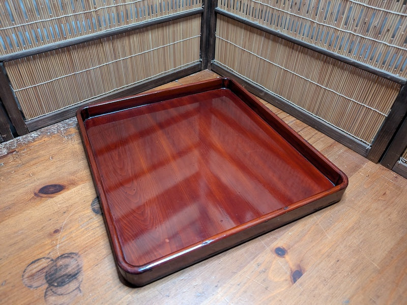 Antique Japanese Sakura Wood Tray Signed Edo Meiji Cherry Wood Art