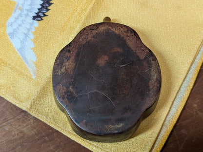1800s Samurai Bronze Suiteki Tsuba Water Dropper Edo Meiji Japanese Antique