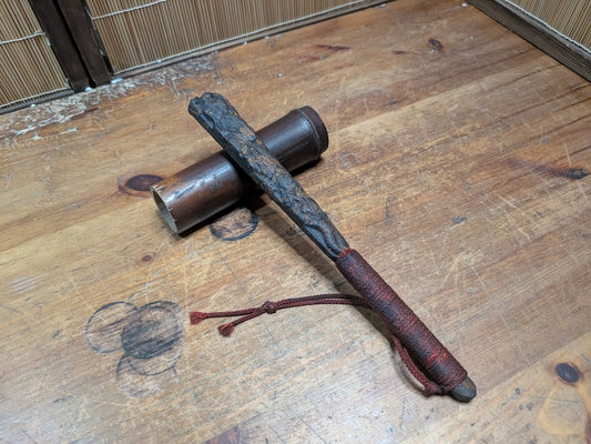 1900s Antique Japanese Tessen Iron Fan Samurai Era Metal War Fan Artifact