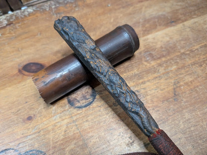 1900s Antique Japanese Tessen Iron Fan Samurai Era Metal War Fan Artifact