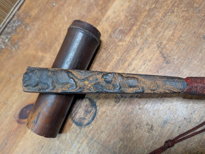 1900s Antique Japanese Tessen Iron Fan Samurai Era Metal War Fan Artifact