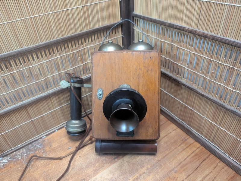 1900s Japanese OKI Tokyo Wall Telephone Common Battery Antique