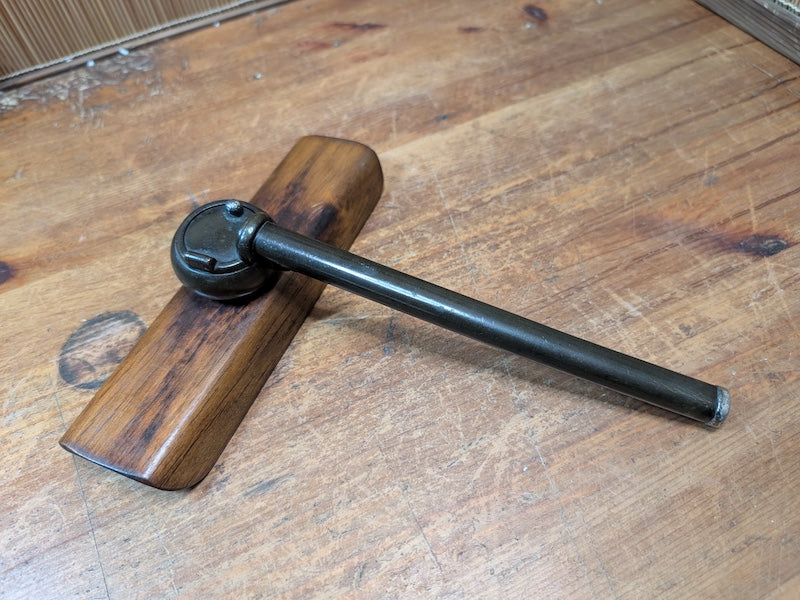 1900s Antique Japanese Yatate Bronze & Silver Portable Ink Tool