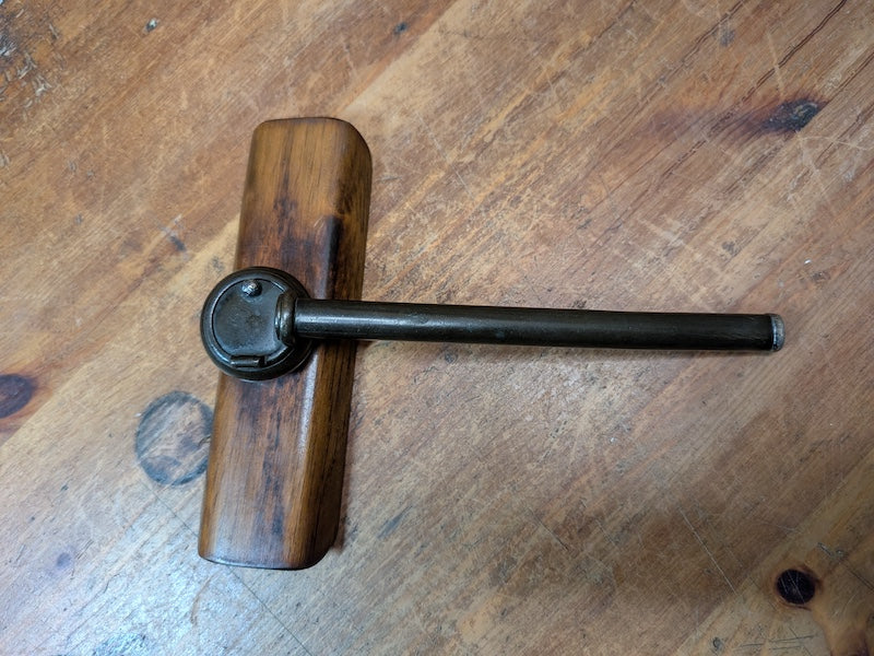 1900s Antique Japanese Yatate Bronze & Silver Portable Ink Tool