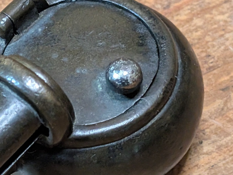 1900s Antique Japanese Yatate Bronze & Silver Portable Ink Tool