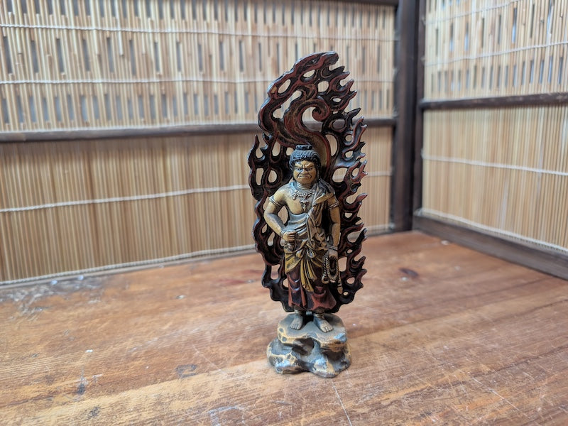 1920s Japanese Fudo Myoo Bronze Statue Naritasan Buddhist Temple Art
