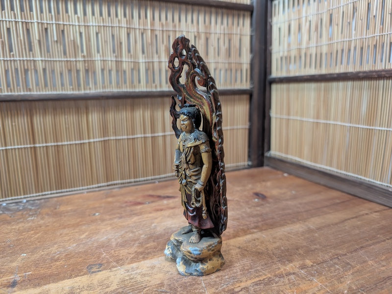 1920s Japanese Fudo Myoo Bronze Statue Naritasan Buddhist Temple Art
