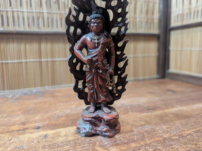 Rare 1920s Japanese Fudo Myoo Bronze Statue Naritasan Temple Artifact