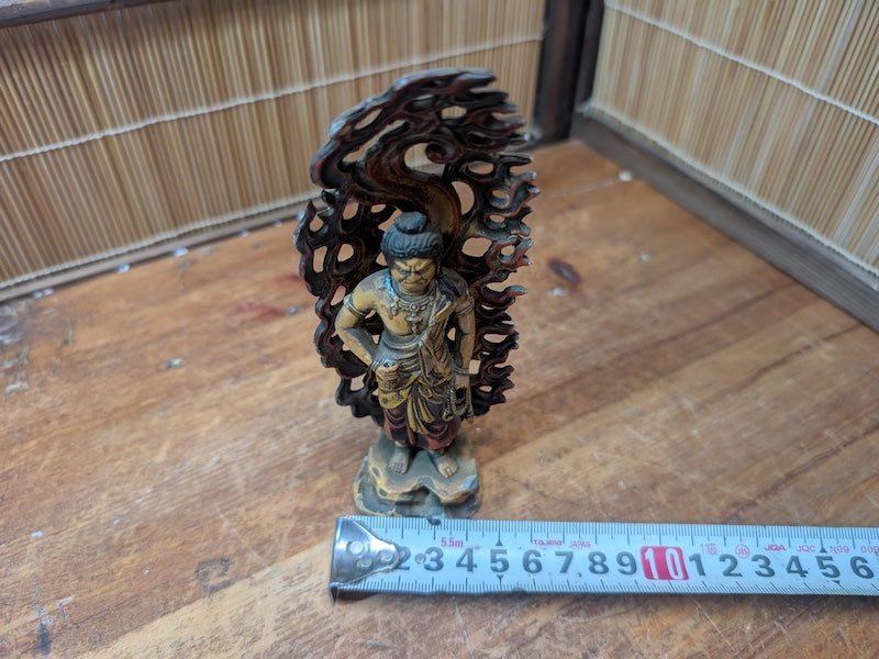 1920s Japanese Fudo Myoo Bronze Statue Naritasan Buddhist Temple Art