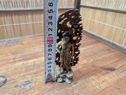 1920s Japanese Fudo Myoo Bronze Statue Naritasan Buddhist Temple Art
