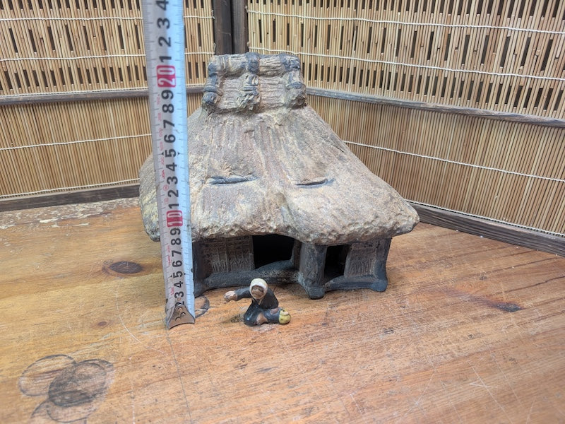 Antique Japanese Incense Burner Koro Folk House Clay Mingei Pottery