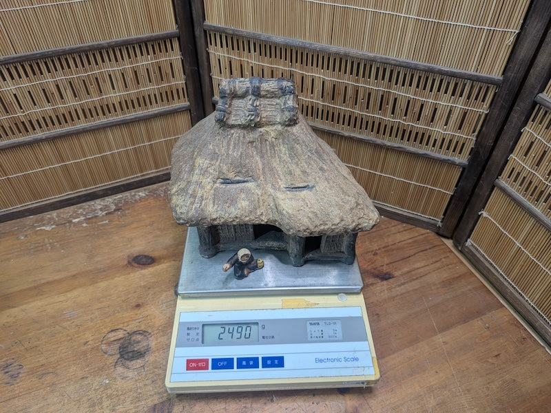 Antique Japanese Incense Burner Koro Folk House Clay Mingei Pottery